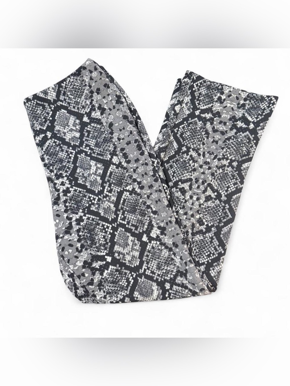 Leith Black and Gray Snakeskin Print Pants